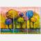 Designart - Colourful Trees Impressionist Landscape IV - Modern Canvas Wall Art Print